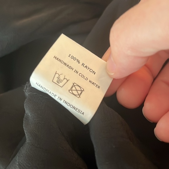 Revolve Faithfull The Brand Dream Top Black Satin Fringe Size 4 - Picture 8 of 8